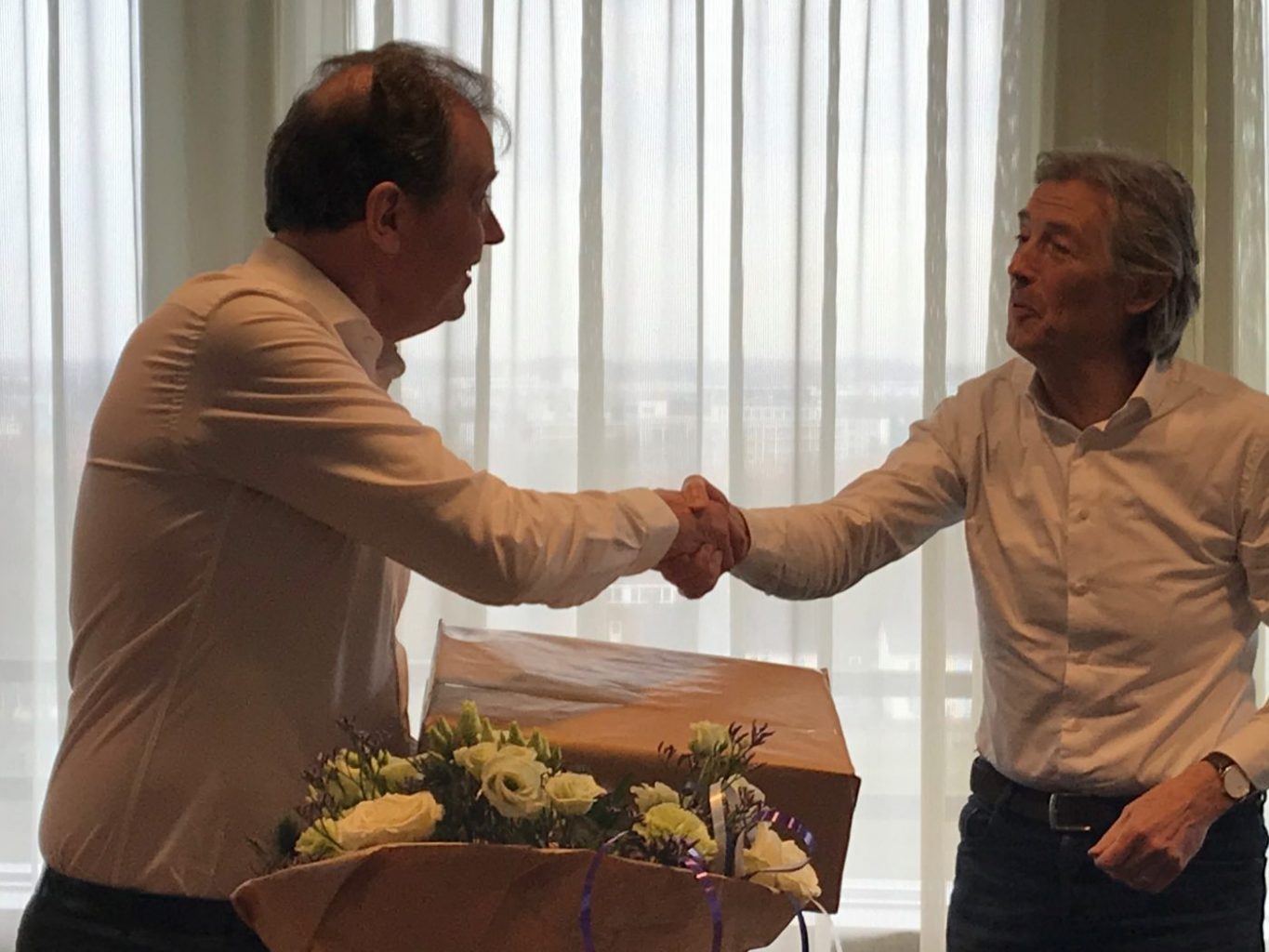 Felicitatie voor Jan Harm Zwaveling nieuwe voorzitter mProve