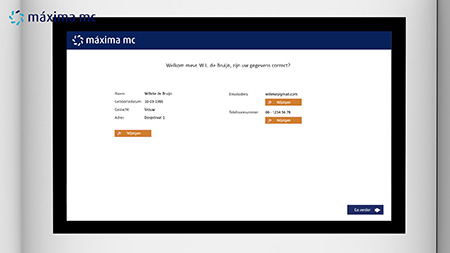 patiëntgegevens controleren aanmeldzuil mmc